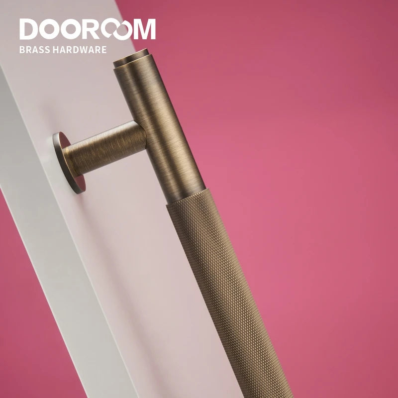 Dooroom Antique Brass Door Double Sided Knurled Pull