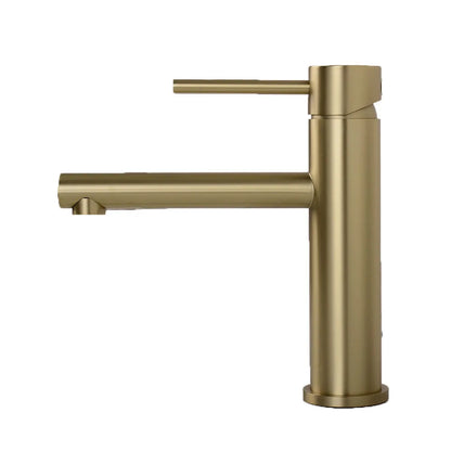 Brushed Rose Gold Bathroom Sink Faucet Deck Mounted