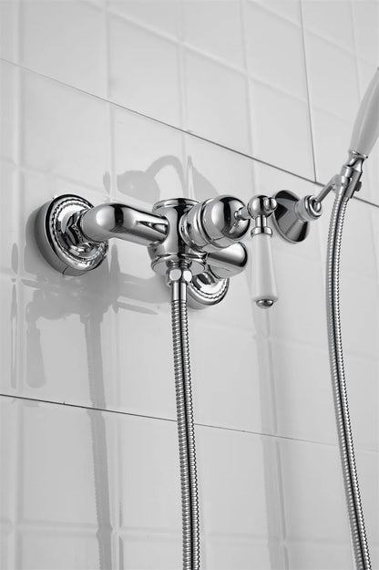 French Vintage Silver Bathtub Without Underflow Faucet Shower