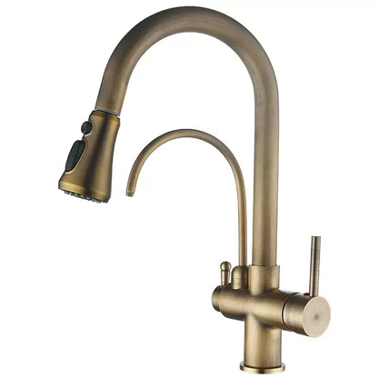 Antique Bronze Faucet Pull Out Water Purifier Sink