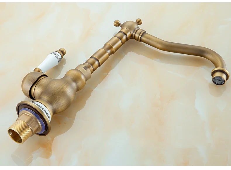 Bathroom Sink Faucet Antique Bronze 360 Degree Turn