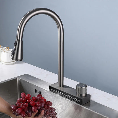 Popular Waterfall Faucet 304 Stainless Steel Cold Rainfall