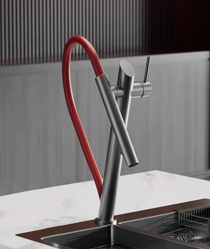 Stainless Steel Black Red Magnetic Faucet Vegetable Basin