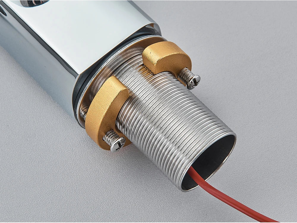 White Chrome Smart Sensor Basin Faucet Screen Digital