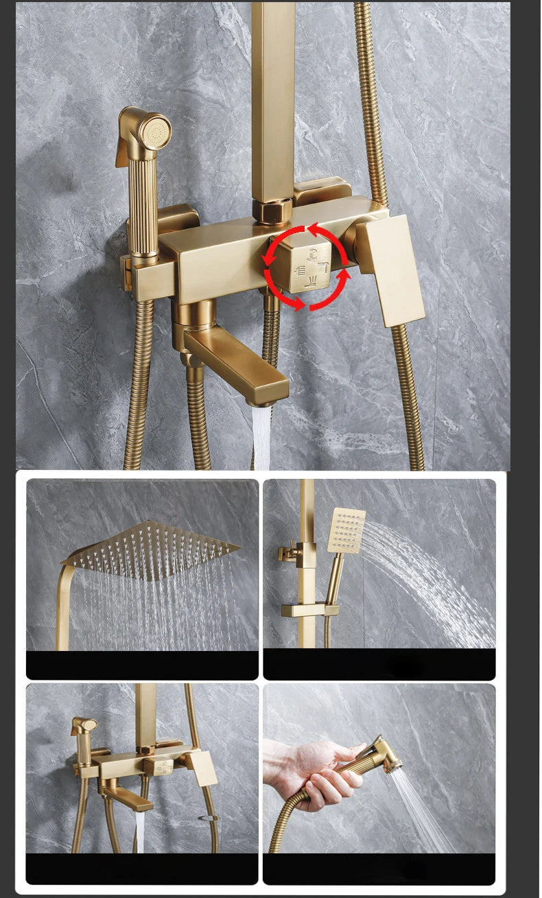 Cold Bathroom Shower Stainless Steel Bathroom Faucet System