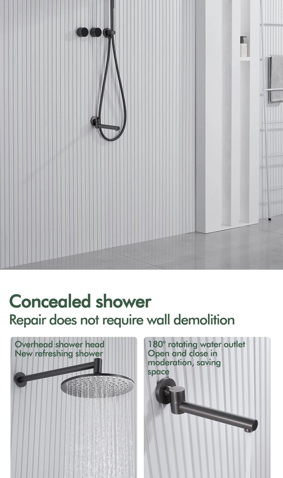Gunmetal Shower Faucet Or Ways Concealed Box Bathroom