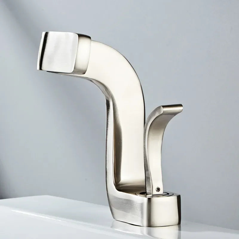 Bathroom Faucet Brass Gold White Bathroom Basin Faucet