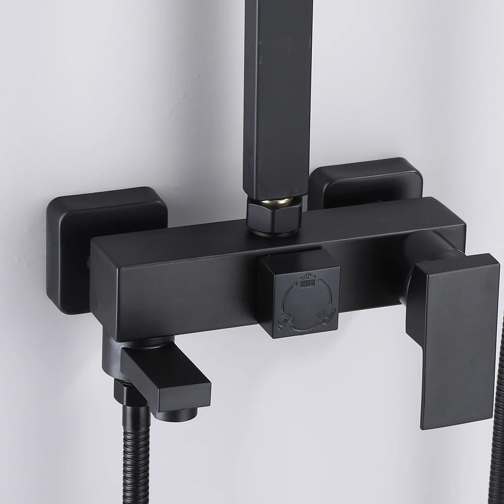 Matte Black Shower Faucet Rainfall High Quality All