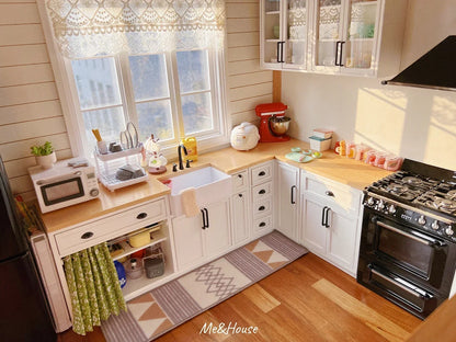 1/6 Dollhouse Miniature Furniture Wooden Shelf Cabinet Sink