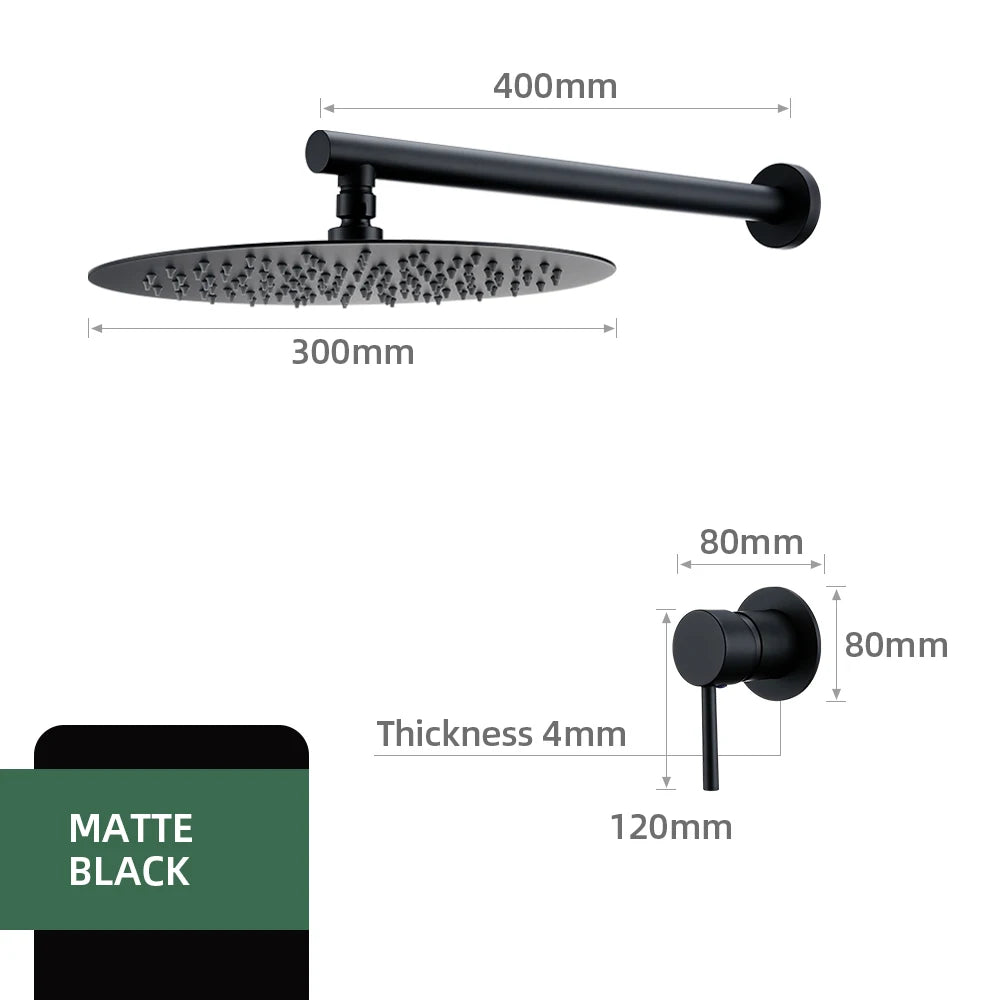 Bathroom Faucet Rose Gold Shower Wall Mounted 8/10/12
