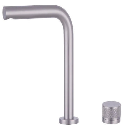 Brushed Rose Gold Basin Faucet Two Holes Gun