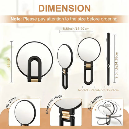 60x Double-Sided Handheld Magnifying Mirror 1x/80x Hd Makeup