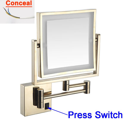 Led Bathroom Mirror 3x Magnifying Dual Arm Extendable