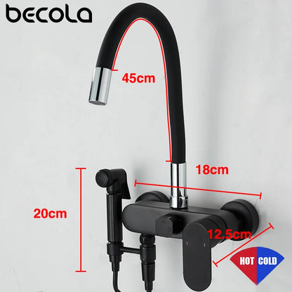Brass Sink Taps Wall Mounted Basin Mixers Cold