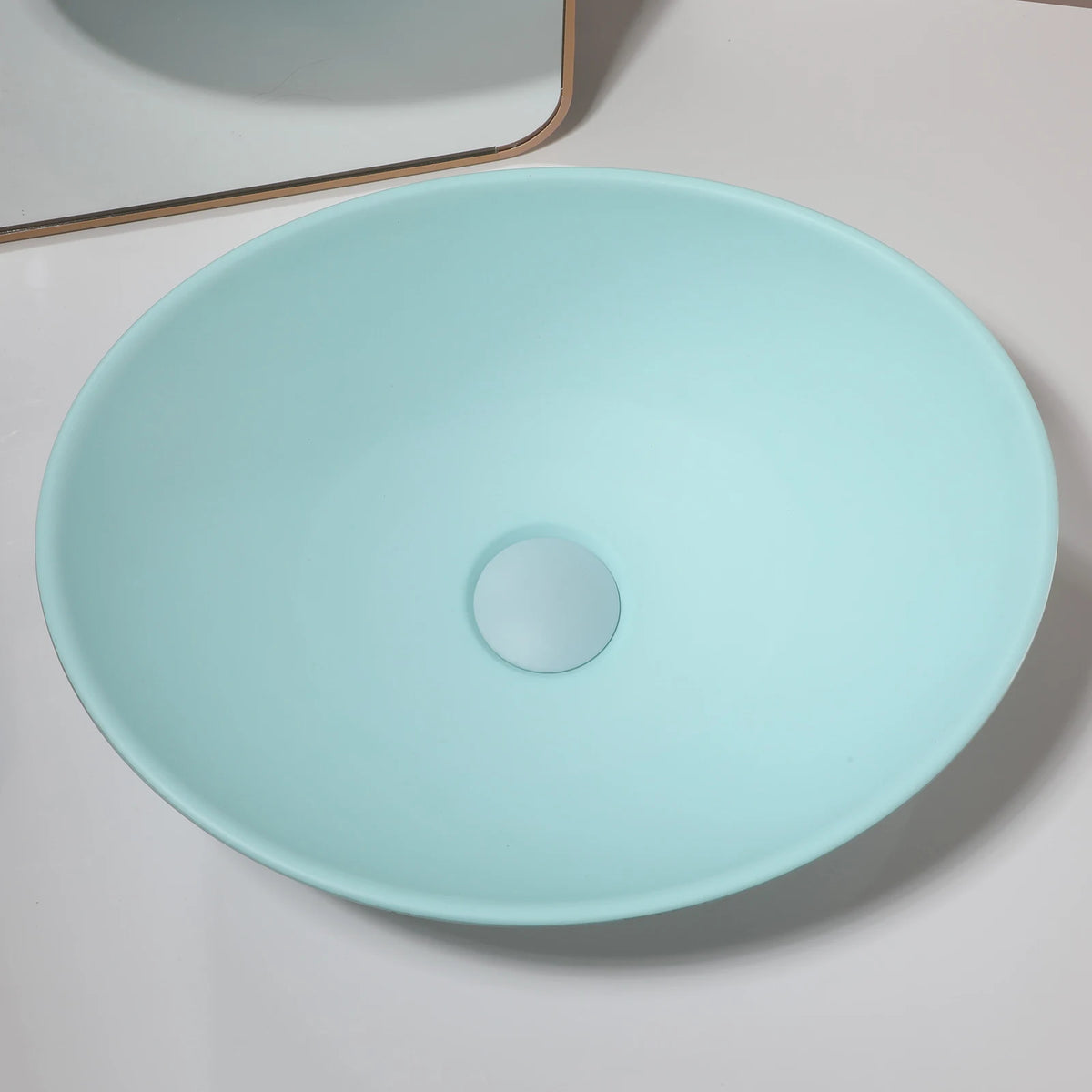 Zappo Oval Stone Resin Vessel Sink Small Black