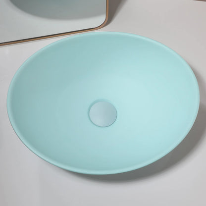 Zappo Oval Stone Resin Vessel Sink Small Black