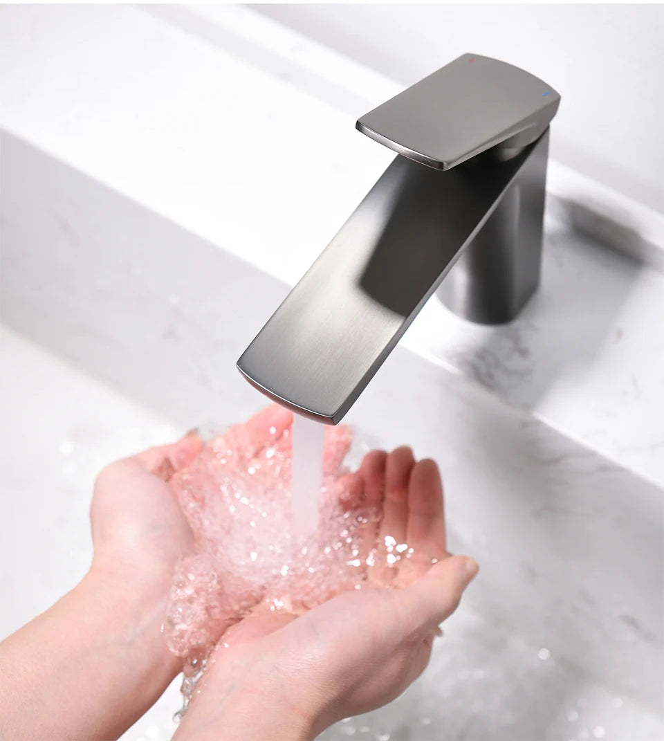 Vgx Brushed Gold Bathroom Faucets Square Basin Mixer