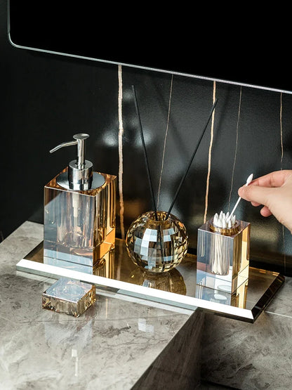 Light Luxury Crystal Glass Bathroom High End Shampoo