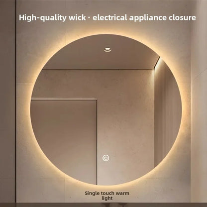 Mirror Round Mirror Wall-Mounted Smart Bathroom Mirror Led