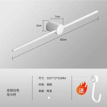 Bathroom Towel Rack Brass Wall-Mounted Toilet Space White