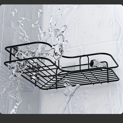 No-Drill Wall-Mounted Triangular Bathroom Shelf Corner Storage -