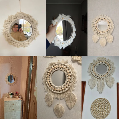 Wall Mirror Macrame Decorative Mirrors Boho Decor Wall