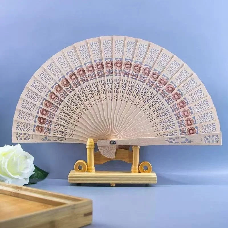 Personalized Folding Wooden Hand Fans Custom Engraved Wedding