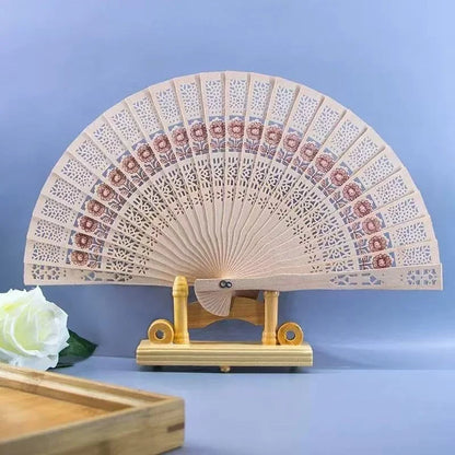 Personalized Folding Wooden Hand Fans Custom Engraved Wedding