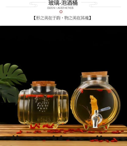 Special Glass Wine Bottle Faucet Fruit Wine Ginseng
