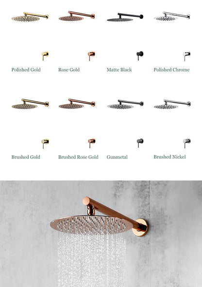 Bathroom Faucet Rose Gold Shower Wall Mounted 8/10/12