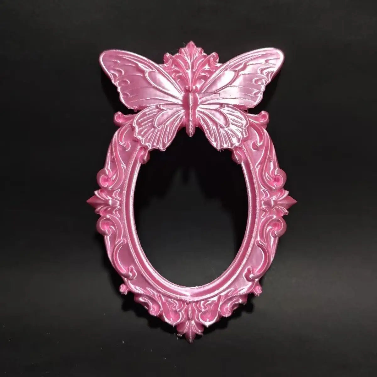 Black Butterfly Gothic Photo Frame Vintage Ornate Oval