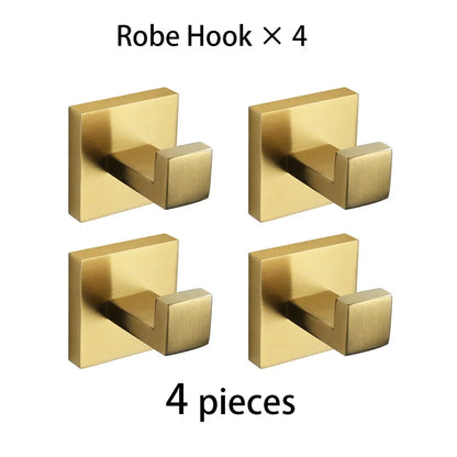Gold Brushed Bathroom Hardware Towel Bar Rail Toilet