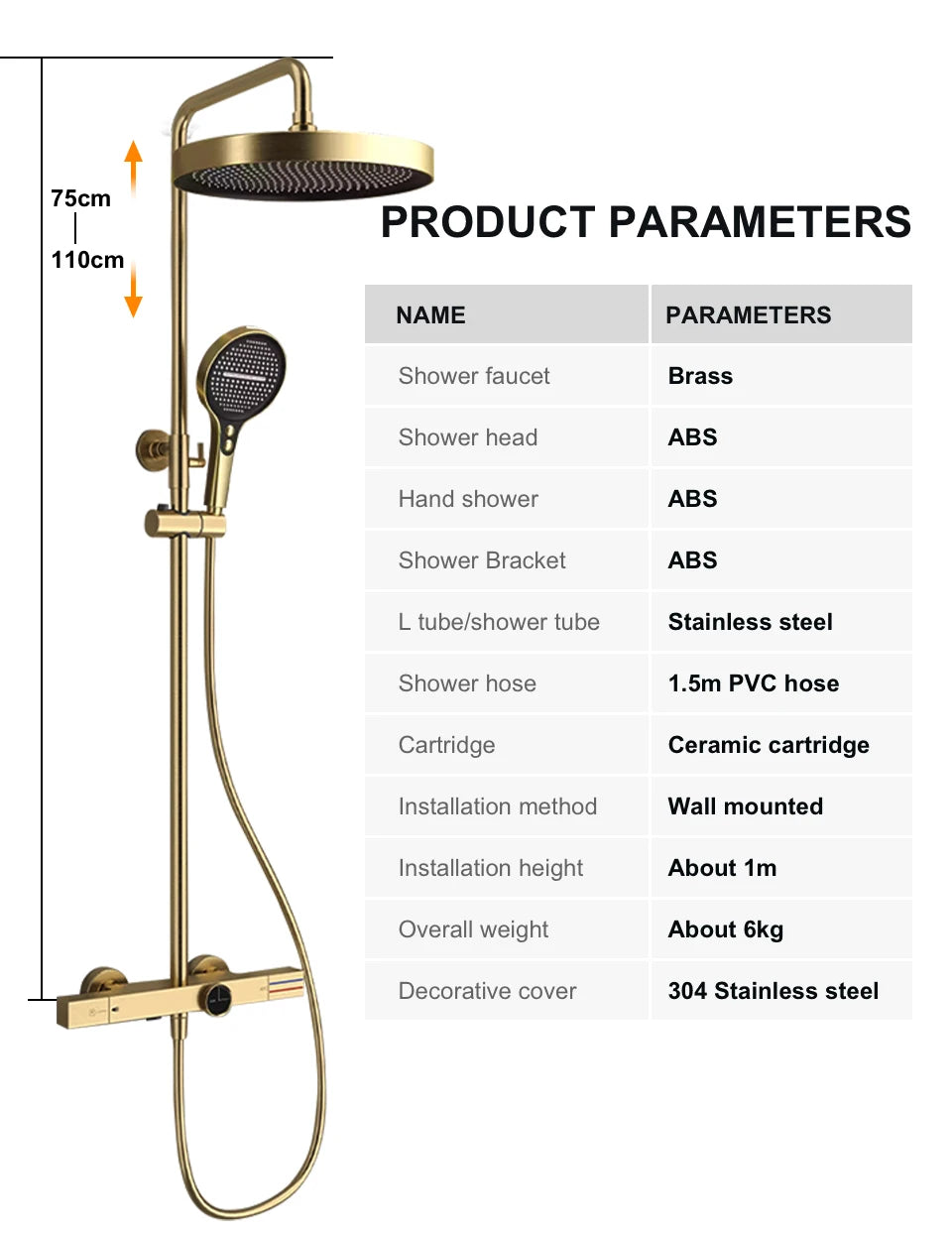 Vgx Thermostatic Shower System Gold Shower Luxury Bathroom