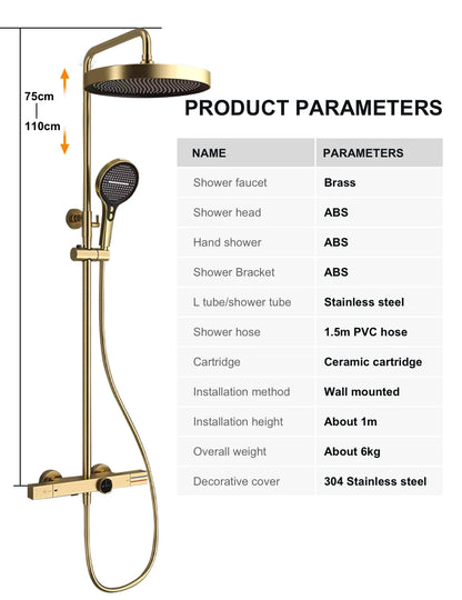 Vgx Thermostatic Shower System Gold Shower Luxury Bathroom