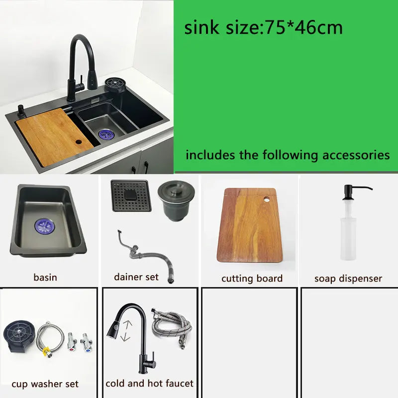 Nano Sink Matte Black Above Mount Washing Basin