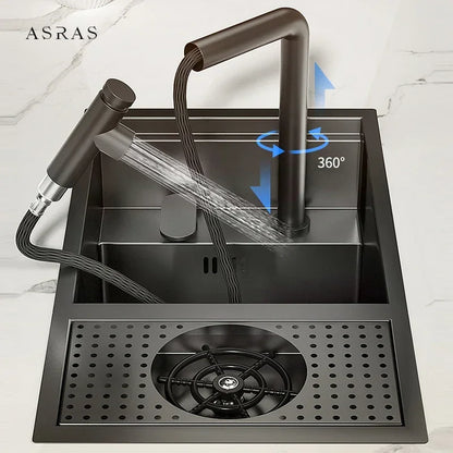 Asras Nano Black Small Size Sink Cup Washer