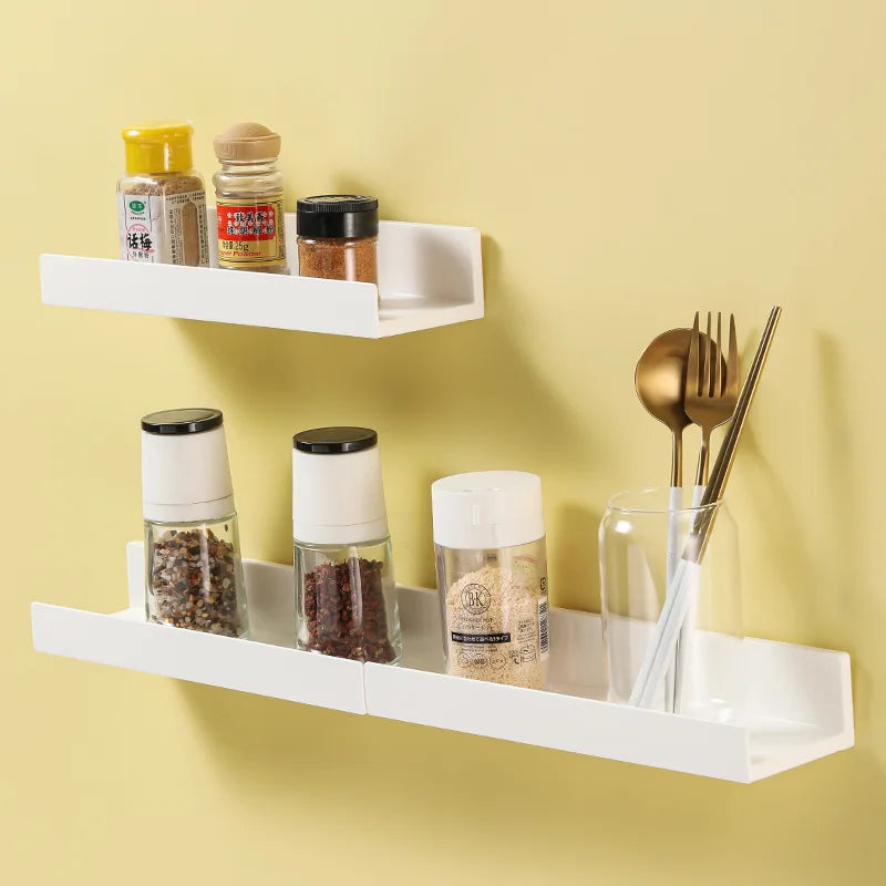 White Corner Shower Caddy No Drill Bathroom Shelf