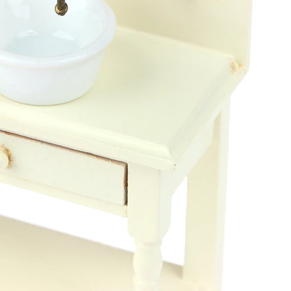 12 Dollhouse Miniature Wooden Bathroom Sink Cabinet Wash