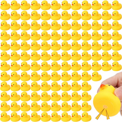 10-200pcs Yellow Rubber Duck Bath Toys Mini Squeak