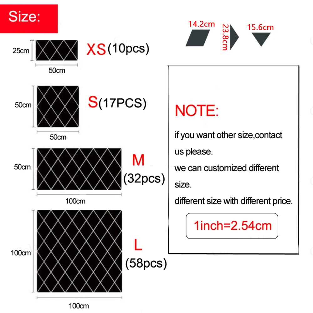 10/17/32/58pcs 3d Mirror Stickers Acrylic Triangles