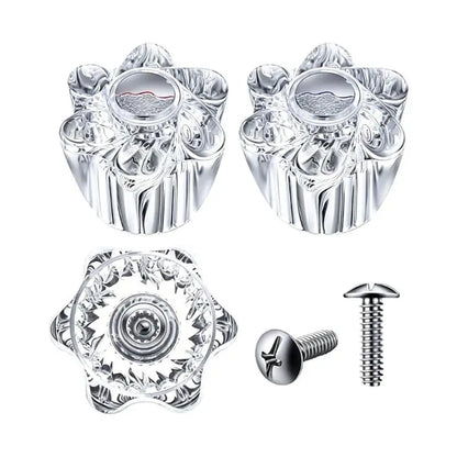 Shower Faucet Handle Replacement Knobs Pair Clear Acrylic