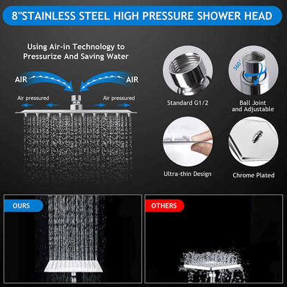 Black Simple Bathroom Shower Wall Mounted Bathroom Shower