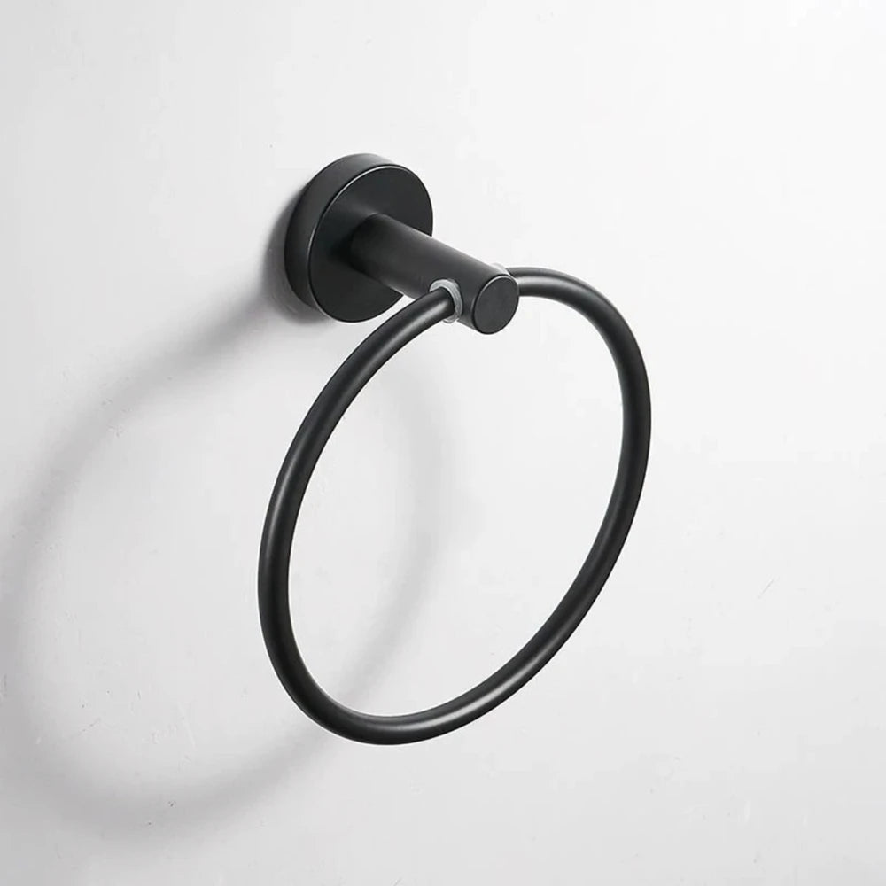 Towel Ring Black/Brushed Gold Stainless Steel Wall Hanging