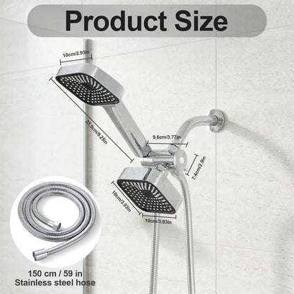 High-Flow 2-In-1 Wall-Mounted Handheld Shower Head Rain Shower