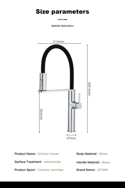 Luxury Black Brass Faucet Simple Design Magnetic Suction