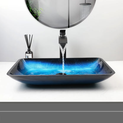 Kemaidi Big Tempered Glass Basin Sink Washbasin Bathroom