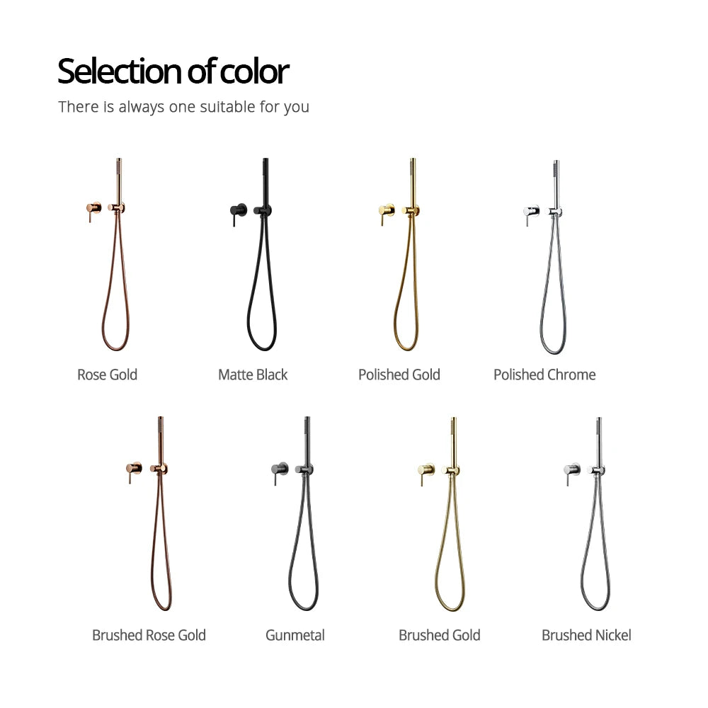 Handheld Bathroom Shower System Brushed Gold Cold Water