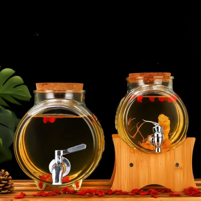 Special Glass Wine Bottle Faucet Fruit Wine Ginseng