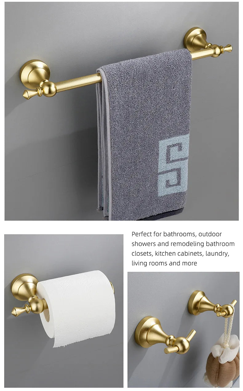 Mosa Gold Stainless Steel Bathroom Hardware Towel Bar