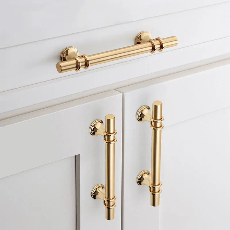 Kk&Fing Cabinet Wardrobe Door Golden Handles Lengthen Light